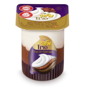 מילקי טריו-Milky Trio: מעדן חלב בטעם שוקולד מריר, מוס שוקולד חלב וקצפת