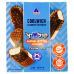 מוזאיקה-Mozaika-Coolwich-קולוויץ’: סנדוויץ' גלידת שמנת משובחת בטעם וניל בין שכבות ביסקוויט וציפוי בטעם שוקולד עם אגוזי לוז מקורמלים