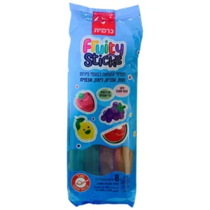 כרמית-Fruity Sticks-פרוטי סטיקס: חטיפי קרח גדולים להקפאה בטעמי תות, ענבים, לימון ואבטיח