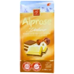 אלפרוז דלוקס - Alprose Deluxe: טבלת שוקולד לבן שוויצרי עם קרם אגוזים