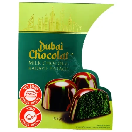 אלוון גידה - Dubai Chocolate: מארז בונבונירה שוקולד דובאי במילוי שערות קדאיף ופיסטוק