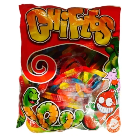 Chifles - דאמל: מבחר סוכריות גומי בטעם פירות בצורת תולעים
